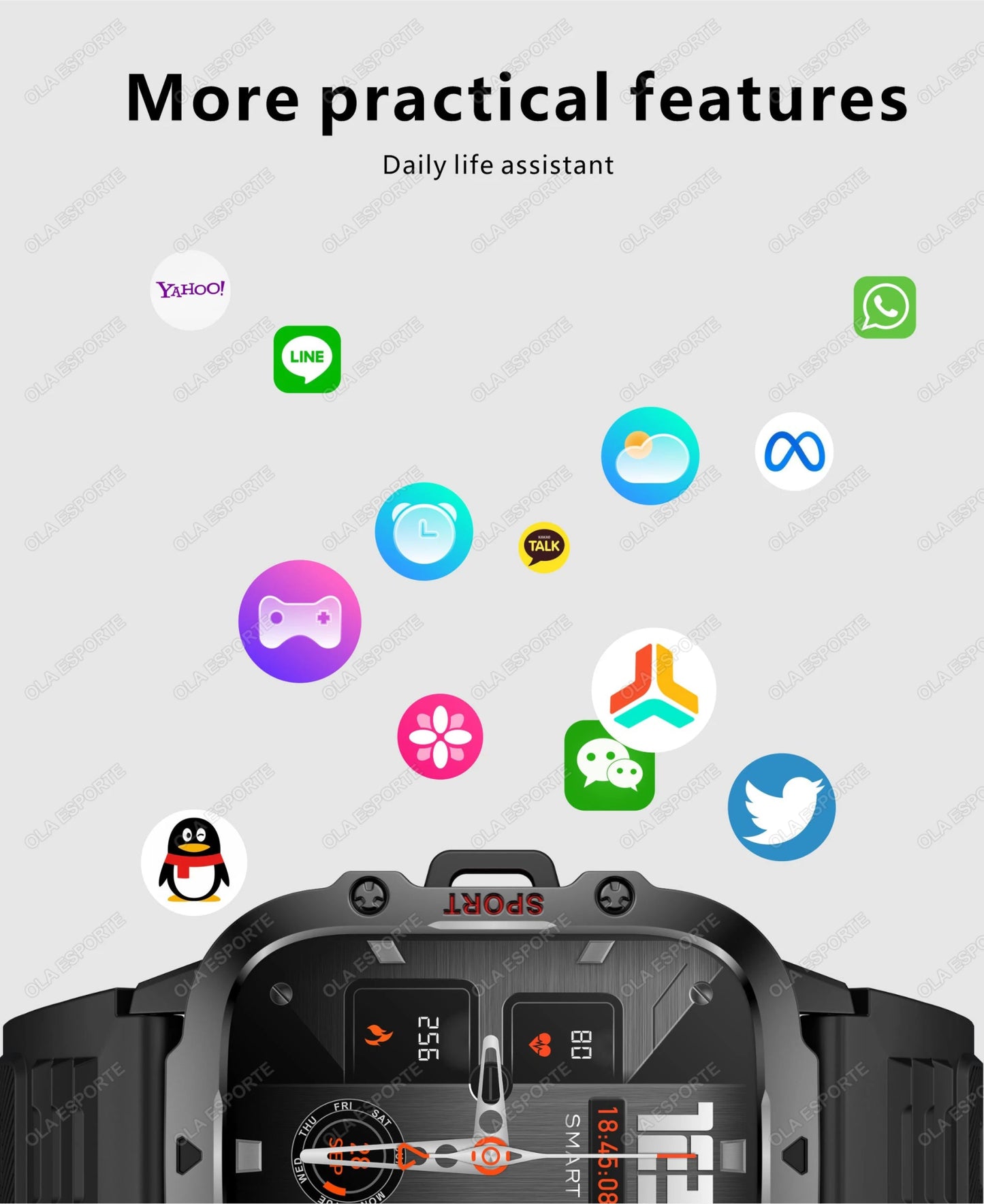 1.81" Rugged Smartwatch with GPS, Bluetooth Call & Health Monitor - Realgroupuae