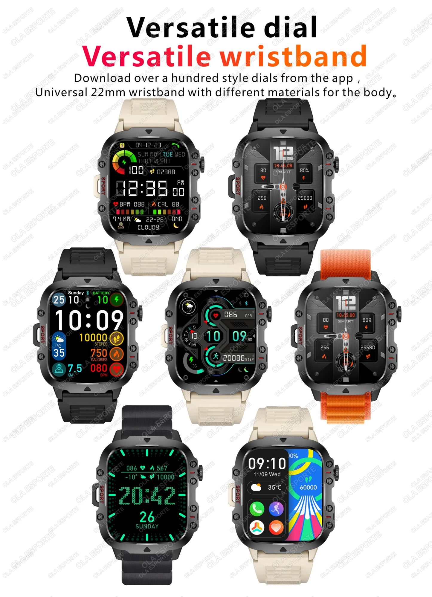 1.81" Rugged Smartwatch with GPS, Bluetooth Call & Health Monitor - Realgroupuae