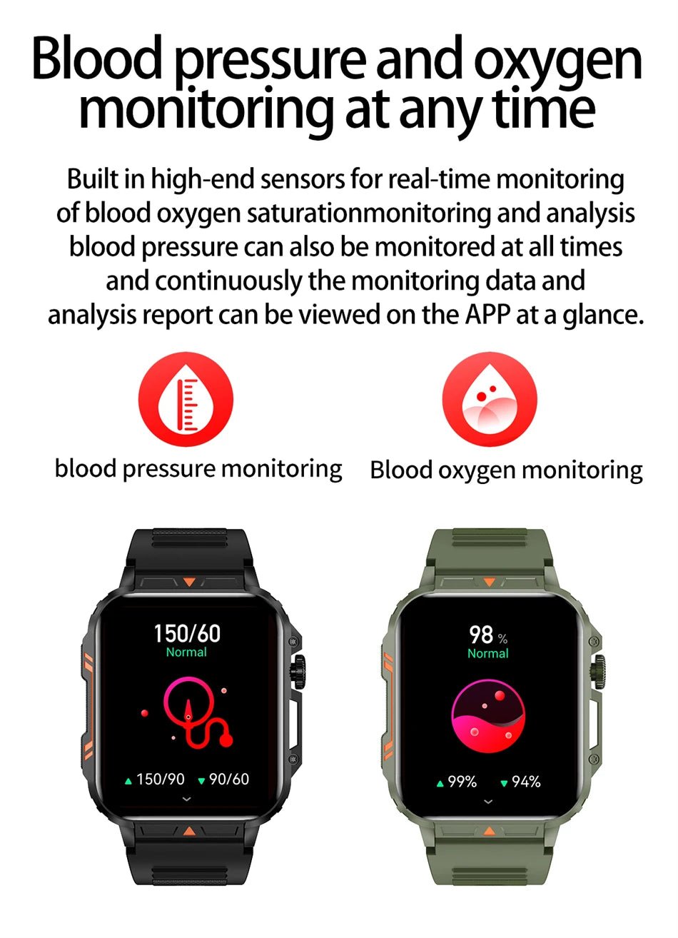 1.95" Outdoor Smartwatch | Bluetooth Call | IP68 Fitness Watch - Real Group UAE