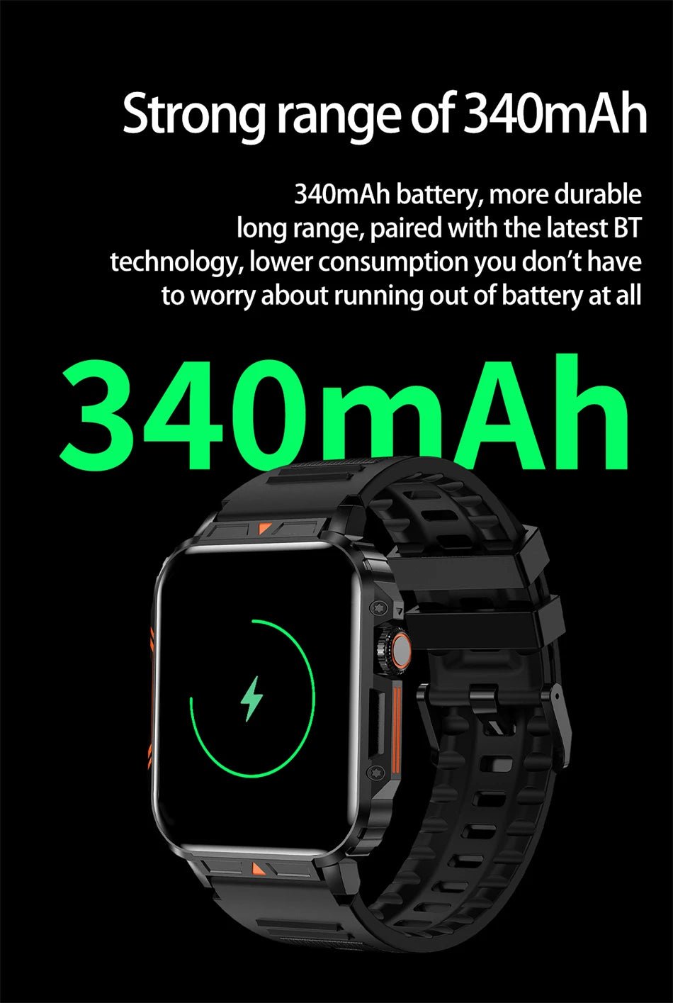 1.95" Outdoor Smartwatch | Bluetooth Call | IP68 Fitness Watch - Real Group UAE
