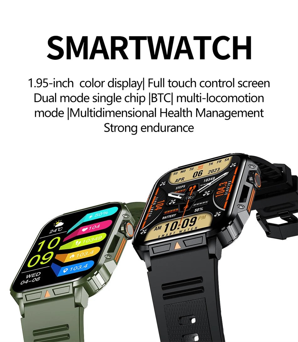1.95" Outdoor Smartwatch | Bluetooth Call | IP68 Fitness Watch - Real Group UAE
