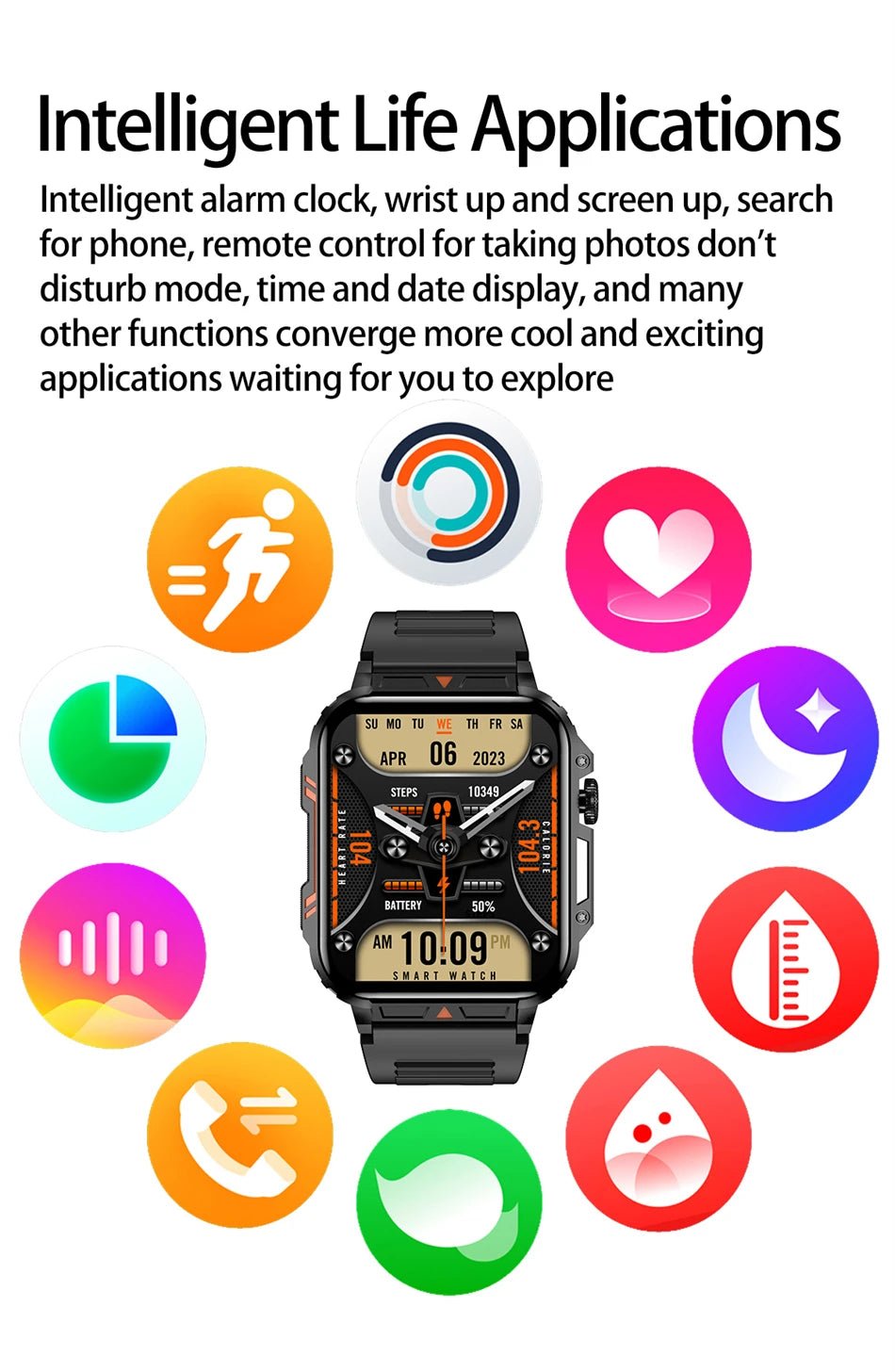 1.95" Outdoor Smartwatch | Bluetooth Call | IP68 Fitness Watch - Real Group UAE