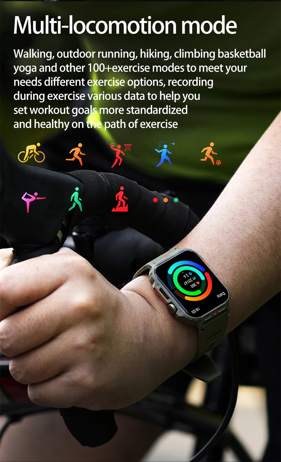 1.95" Outdoor Smartwatch | Bluetooth Call | IP68 Fitness Watch - Real Group UAE