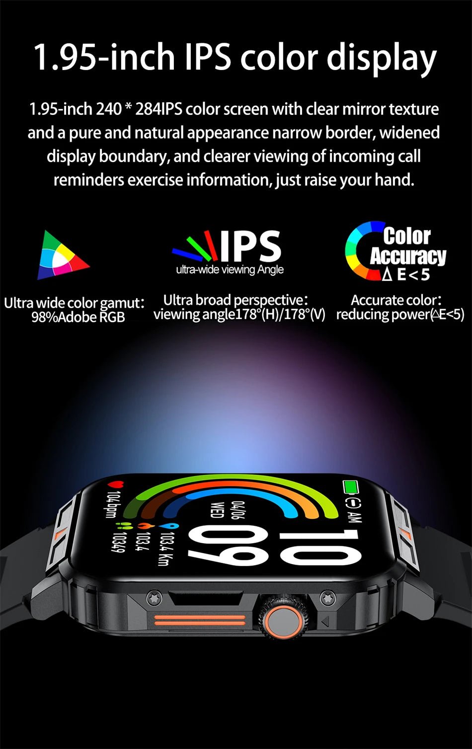 1.95" Outdoor Smartwatch | Bluetooth Call | IP68 Fitness Watch - Real Group UAE