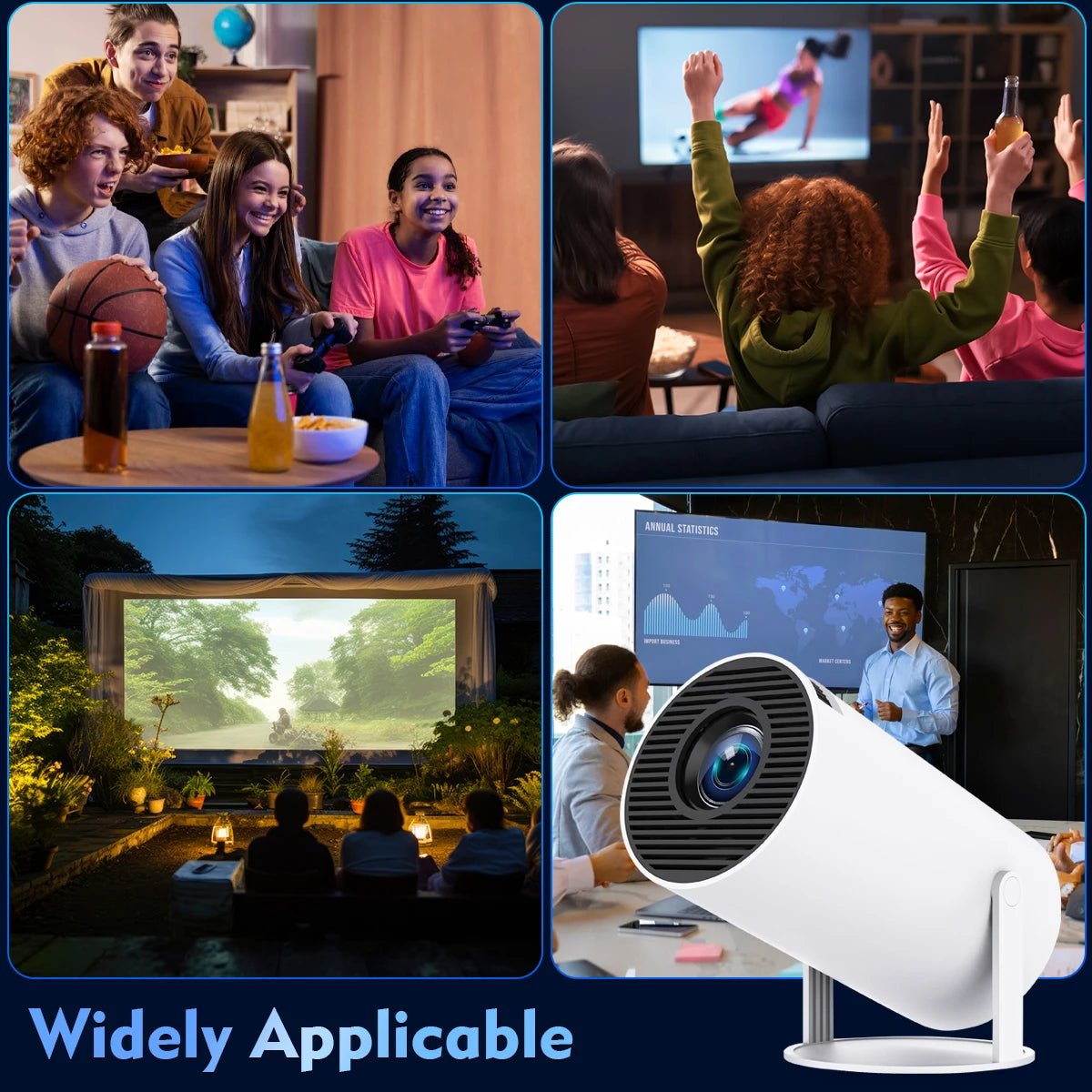 4K Android Projector with Dual WiFi, Bluetooth & 1080P HD Resolution - Realgroupuae