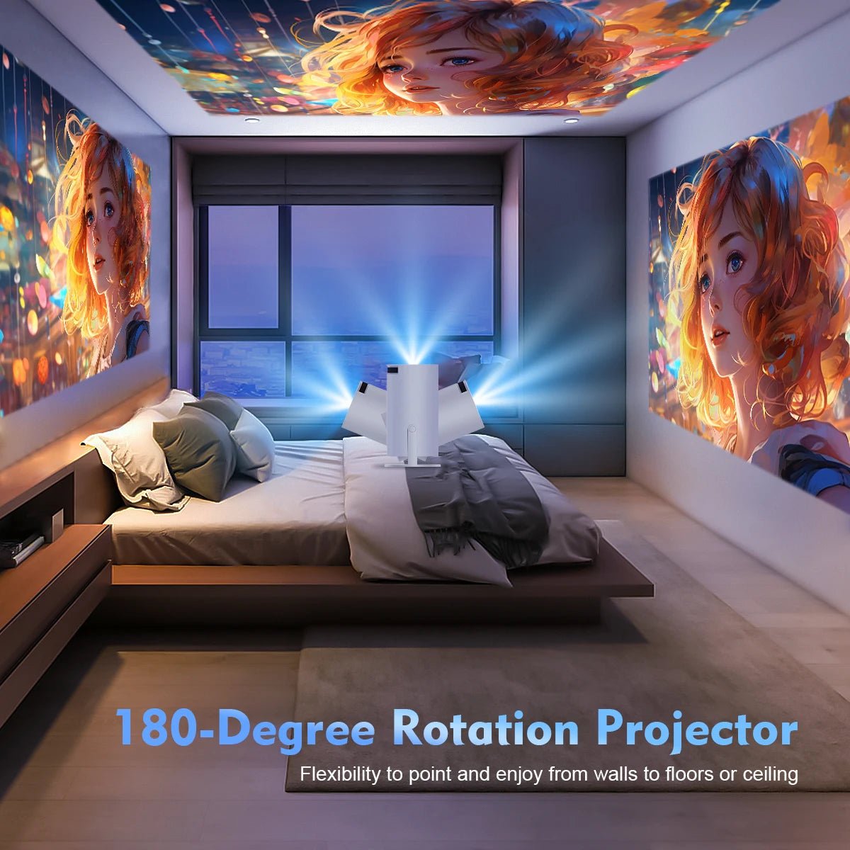 4K Android Projector with Dual WiFi, Bluetooth & 1080P HD Resolution - Realgroupuae