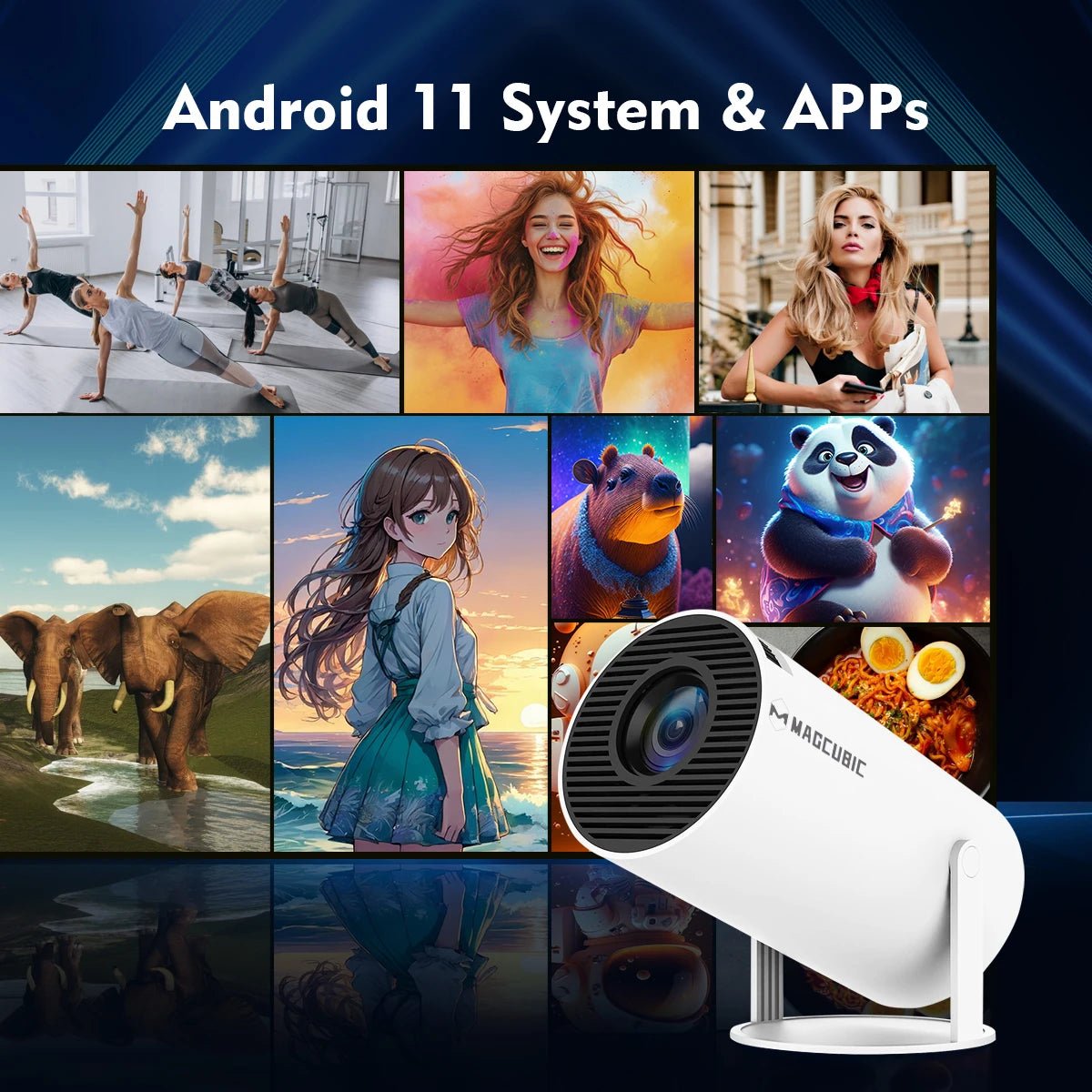 4K Android Projector with Dual WiFi, Bluetooth & 1080P HD Resolution - Realgroupuae