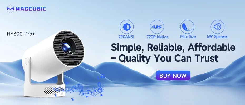 4K Android Projector with Dual WiFi, Bluetooth & 1080P HD Resolution - Realgroupuae