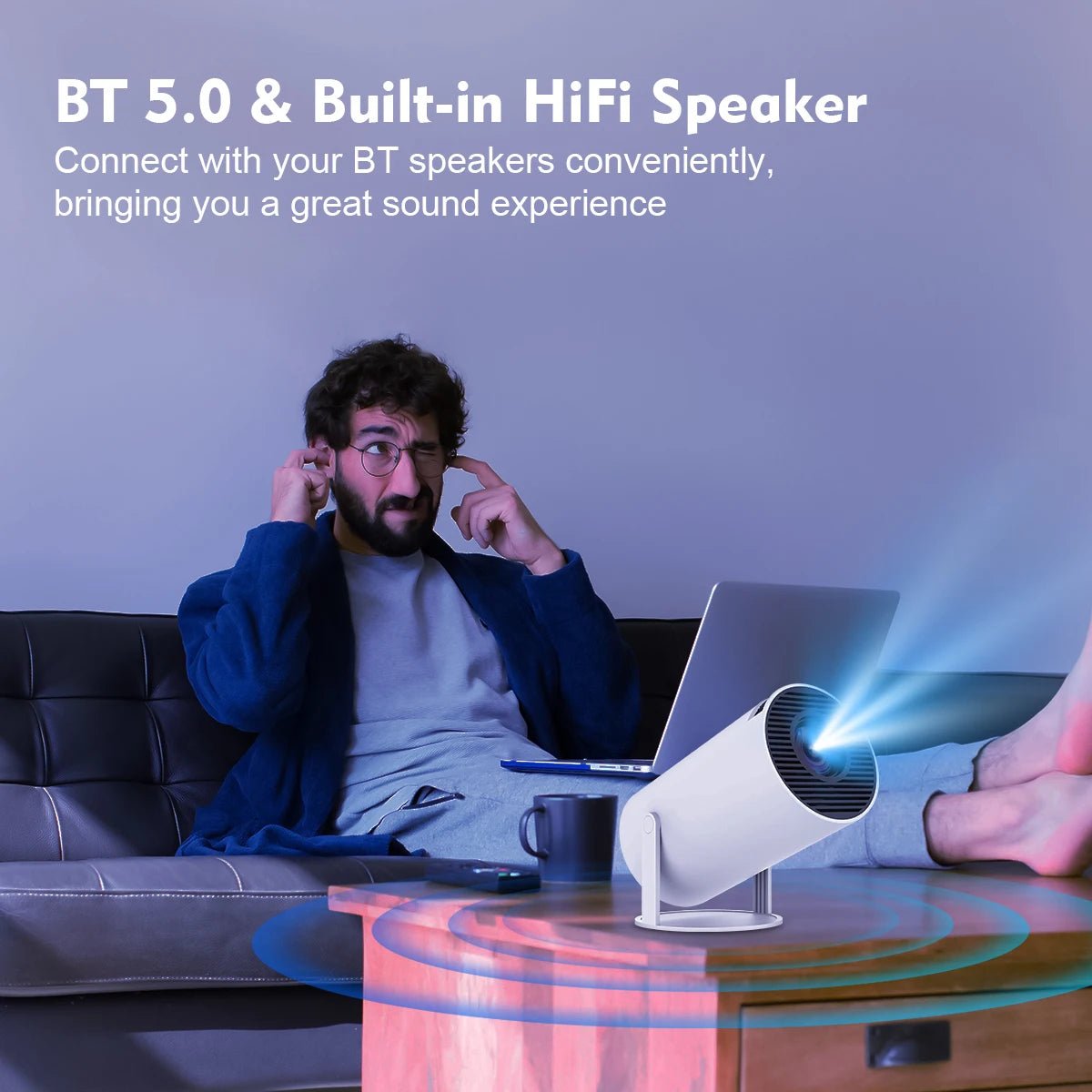 4K Android Projector with Dual WiFi, Bluetooth & 1080P HD Resolution - Realgroupuae