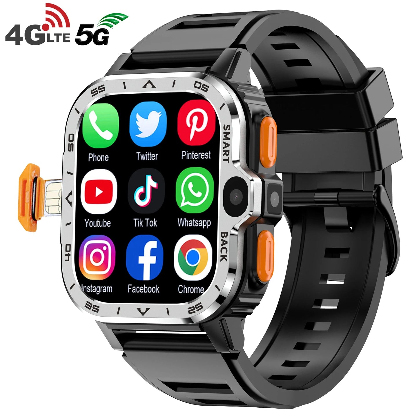 Android Smart Watch for Men with GPS, NFC, Dual Camera & Heart Rate - Realgroupuae