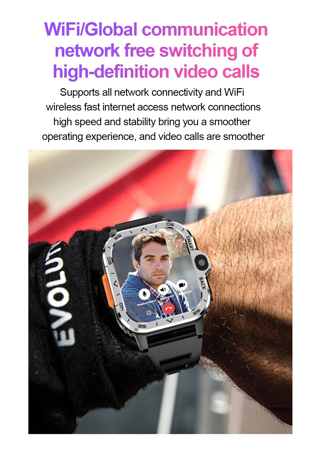 Android Smart Watch for Men with GPS, NFC, Dual Camera & Heart Rate - Realgroupuae