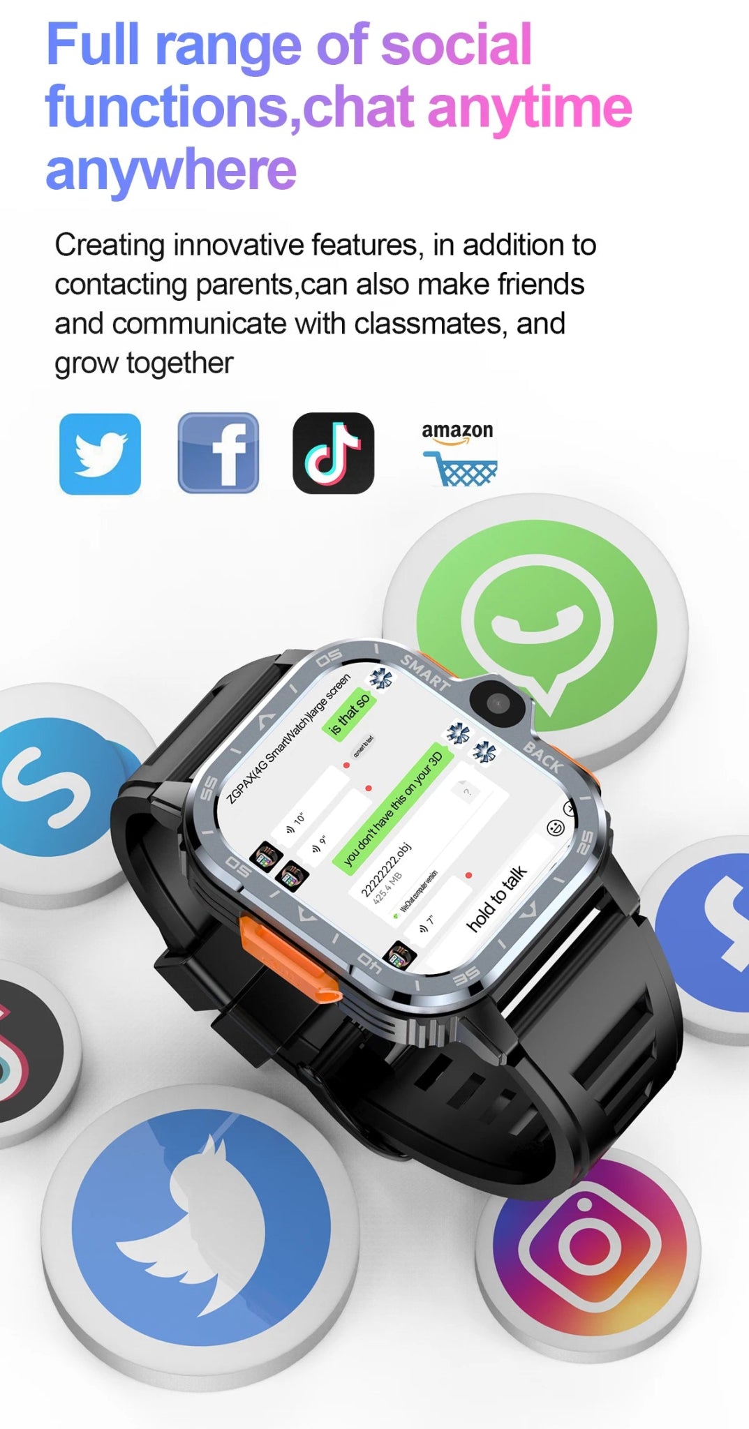 Android Smart Watch for Men with GPS, NFC, Dual Camera & Heart Rate - Realgroupuae