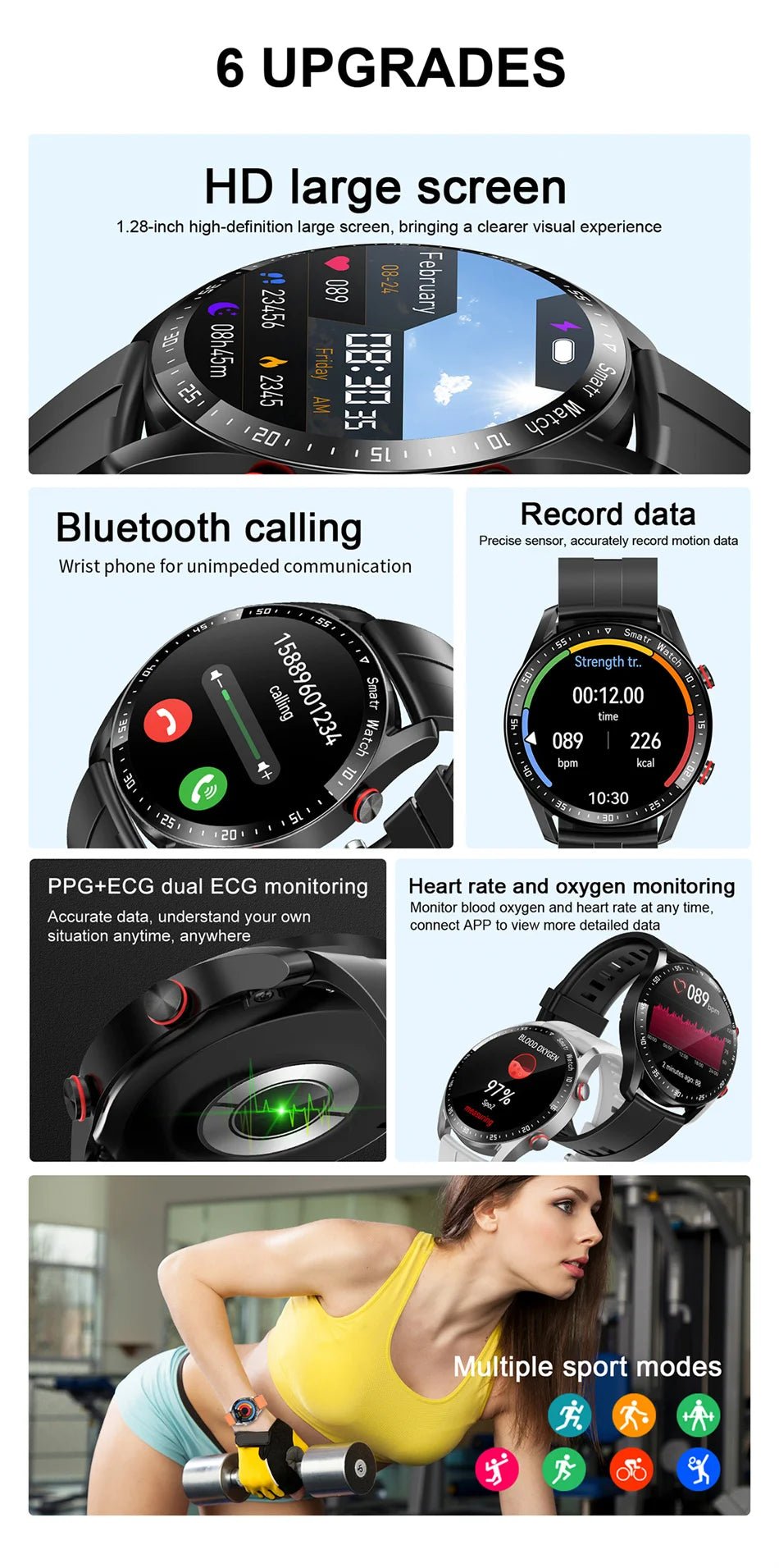 Bluetooth Call Smartwatch | ECG+PPG | Fitness & Health Tracker - Real Group UAE