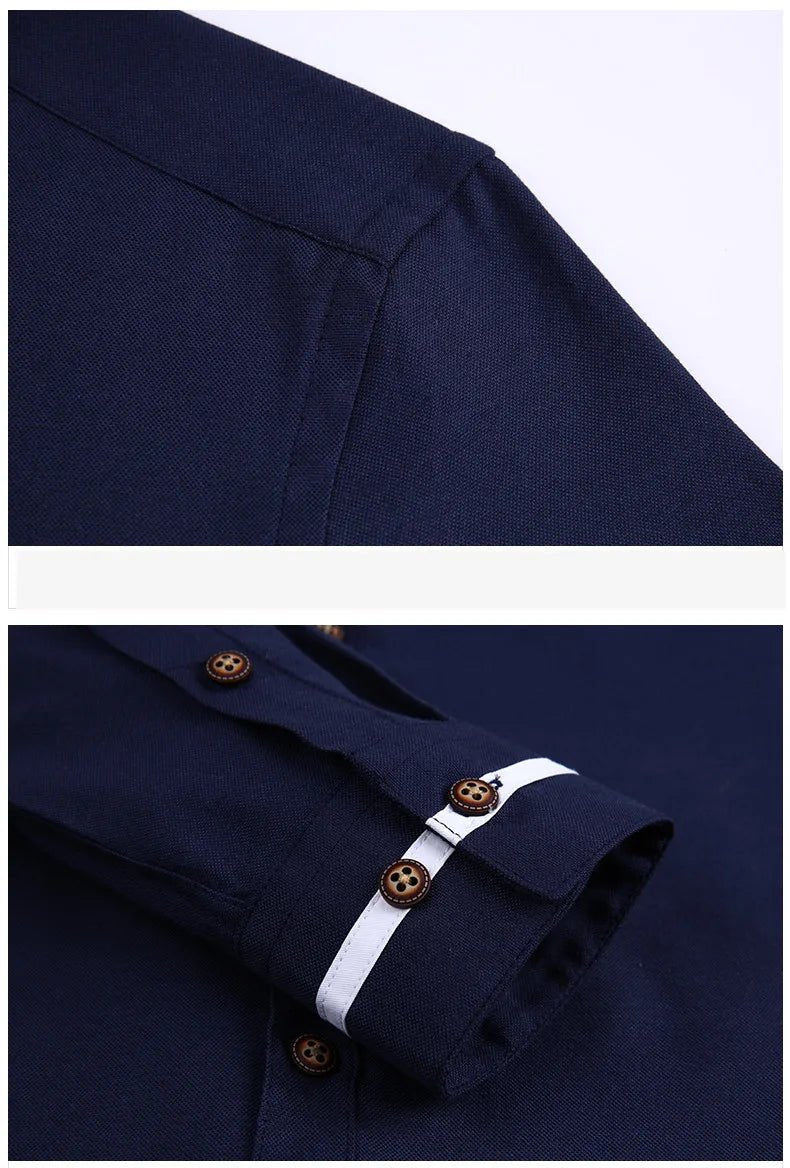Classic Oxford Button - Down Shirt | Long Sleeve Casual Fit | Cotton Blend - Real Group UAE