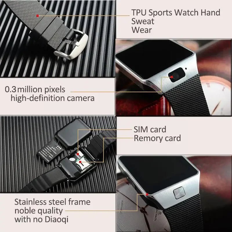 Digital Touch Screen Smart Watch DZ09 with Camera, Bluetooth & SIM - Realgroupuae