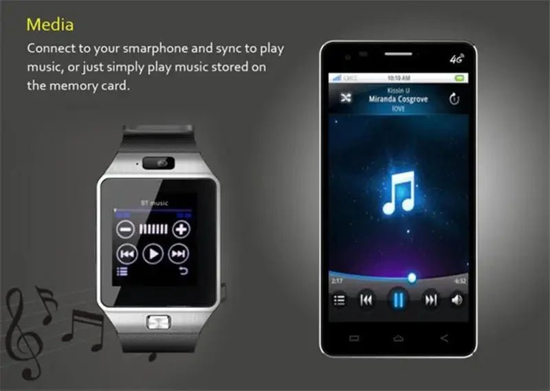 Digital Touch Screen Smart Watch DZ09 with Camera, Bluetooth & SIM - Realgroupuae