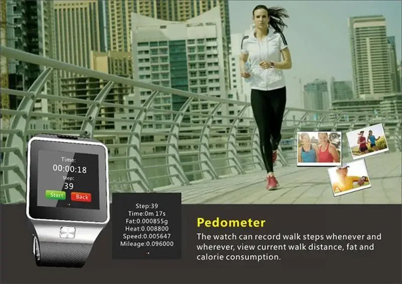 Digital Touch Screen Smart Watch DZ09 with Camera, Bluetooth & SIM - Realgroupuae