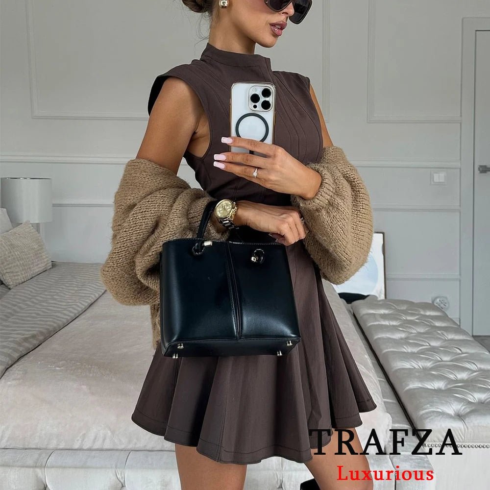 Elegant Ruffle Mini Dress | Sleeveless A - Line Party Outfit - Real Group UAE