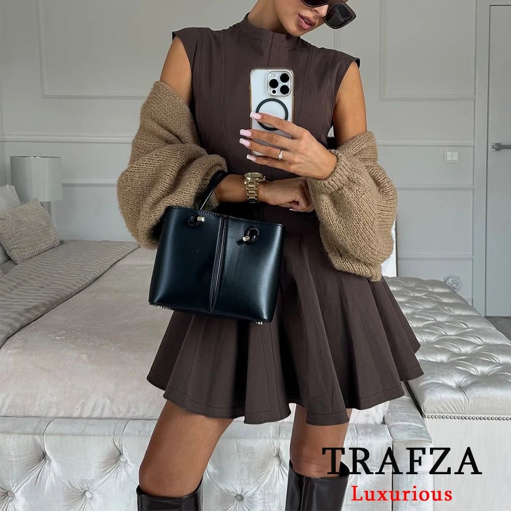 Elegant Ruffle Mini Dress | Sleeveless A - Line Party Outfit - Real Group UAE