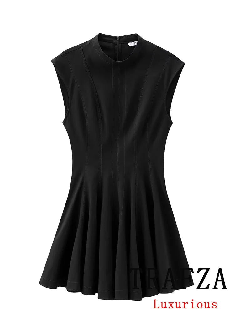 Elegant Ruffle Mini Dress | Sleeveless A - Line Party Outfit - Real Group UAE