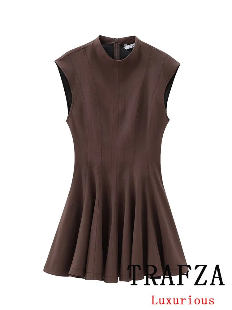 Elegant Ruffle Mini Dress | Sleeveless A - Line Party Outfit - Real Group UAE