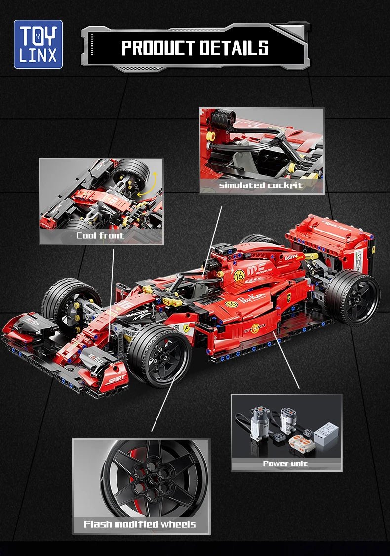 F1 RC Race Car 1163PCS Remote Control Building Blocks Toy Model Car Kit - Realgroupuae