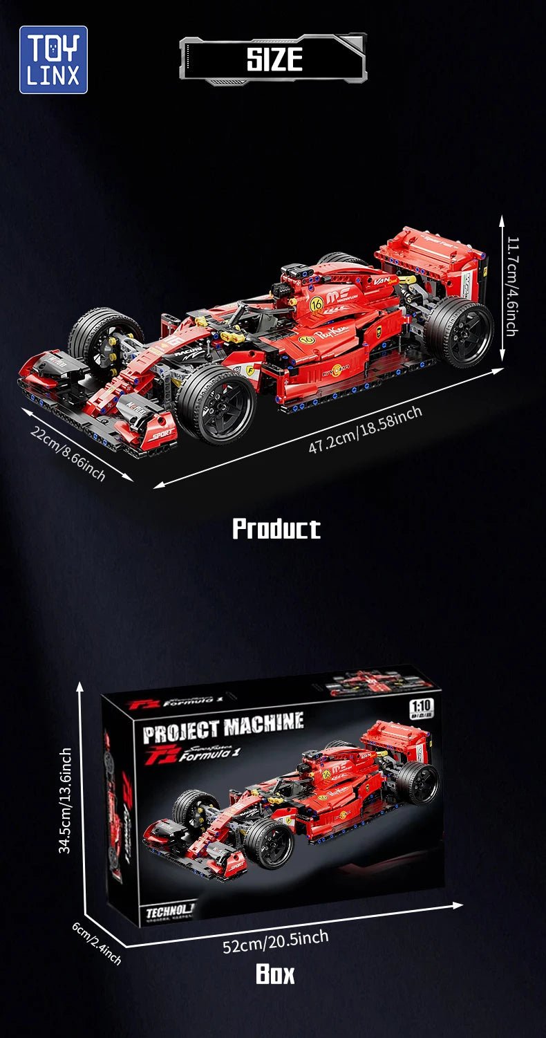 F1 RC Race Car Building Set MOC Remote Control Collectible Toy Gift Kit - Realgroupuae