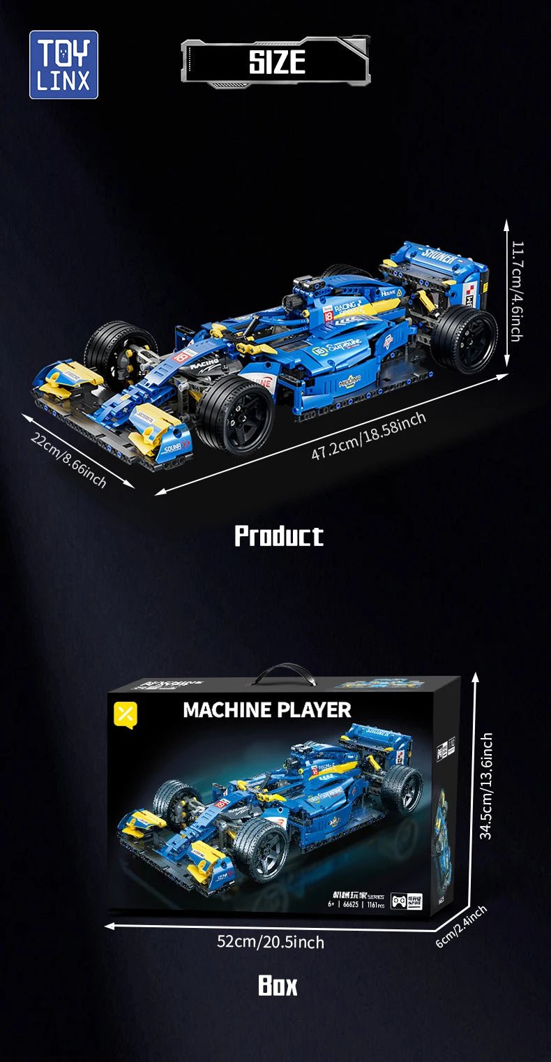 F1 RC Race Car Building Set MOC Remote Control Collectible Toy Gift Kit - Realgroupuae