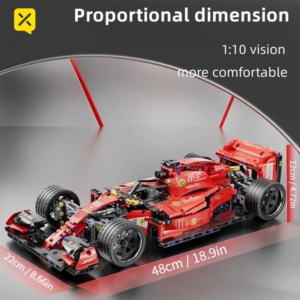 F1 RC Race Car Building Set MOC Remote Control Collectible Toy Gift Kit - Realgroupuae