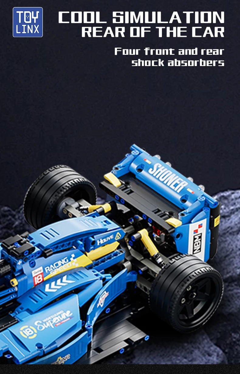 F1 RC Race Car Building Set MOC Remote Control Collectible Toy Gift Kit - Realgroupuae