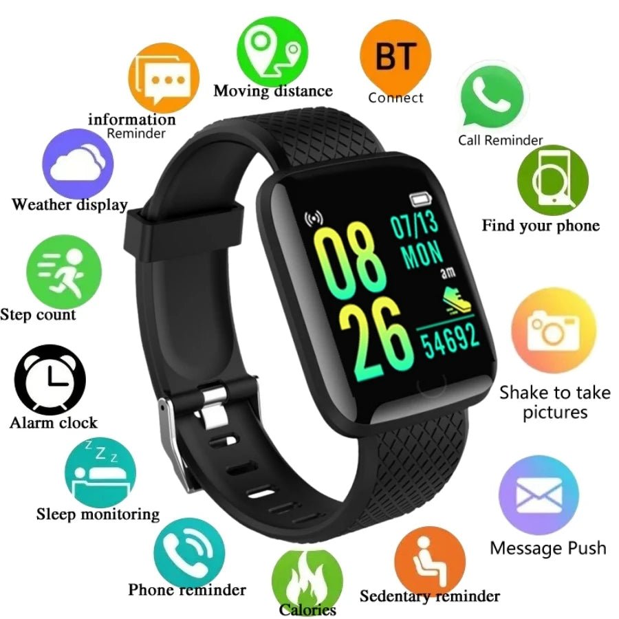 Fashion Sports Smartwatch with USB Charging, Fitness Tracker & LED Display - Realgroupuae