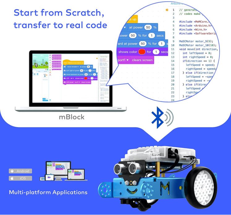 Mbot V1.1 Programmable Educational Robot for Kids STEM Coding Toy Gift - Realgroupuae