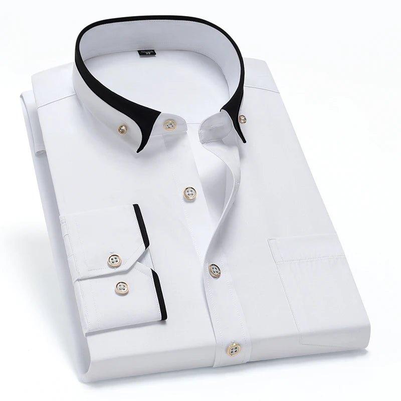 Men’s Dress Shirt | Long Sleeve Formal Button - Down Shirt - Real Group