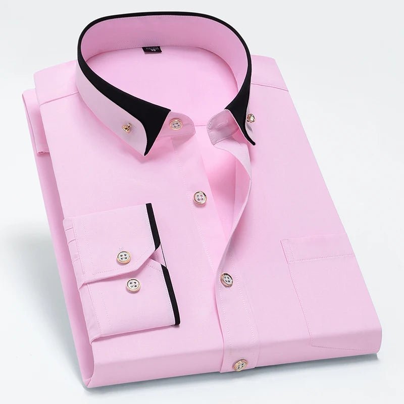 Men’s Dress Shirt | Long Sleeve Formal Button - Down Shirt - Real Group