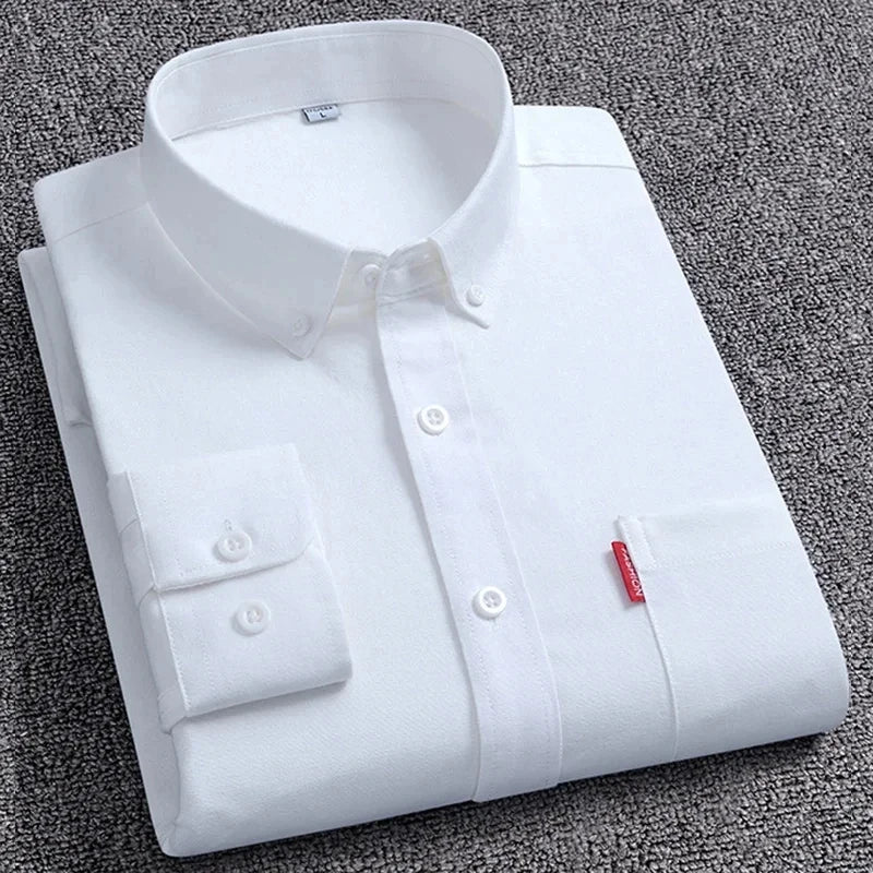 Men’s Oxford Shirt | 100% Cotton Long Sleeve | Casual Button - Down Shirt - Real Group UAE