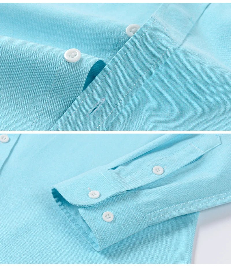 Men’s Oxford Shirt | 100% Cotton Long Sleeve | Casual Button - Down Shirt - Real Group UAE