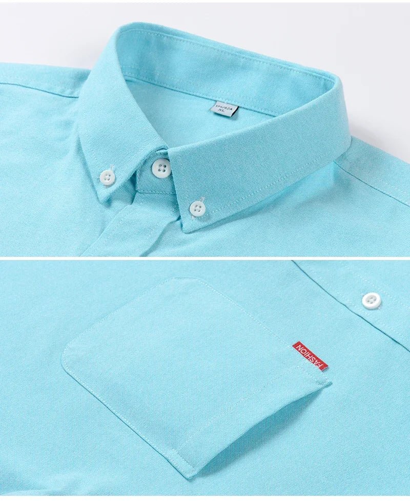Men’s Oxford Shirt | 100% Cotton Long Sleeve | Casual Button - Down Shirt - Real Group UAE