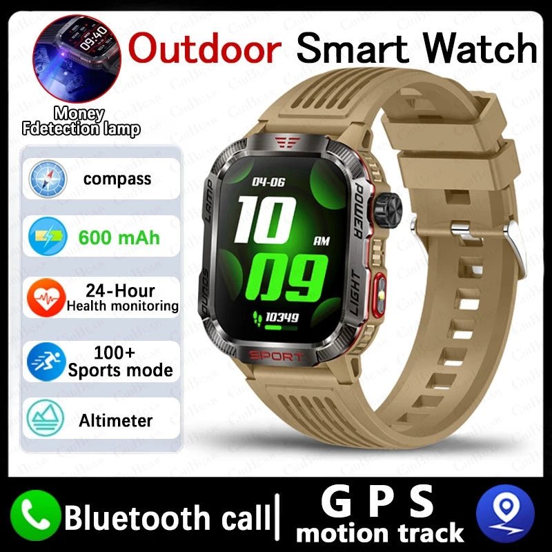 Military GPS Smart Watch for Men with Bluetooth Call & Waterproof Design - Realgroupuae