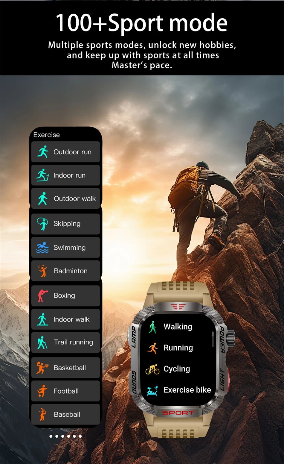 Military GPS Smart Watch for Men with Bluetooth Call & Waterproof Design - Realgroupuae