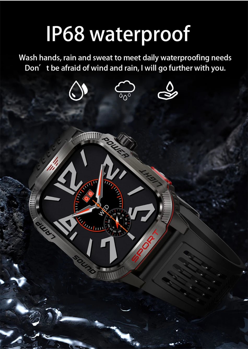 Military GPS Smart Watch for Men with Bluetooth Call & Waterproof Design - Realgroupuae
