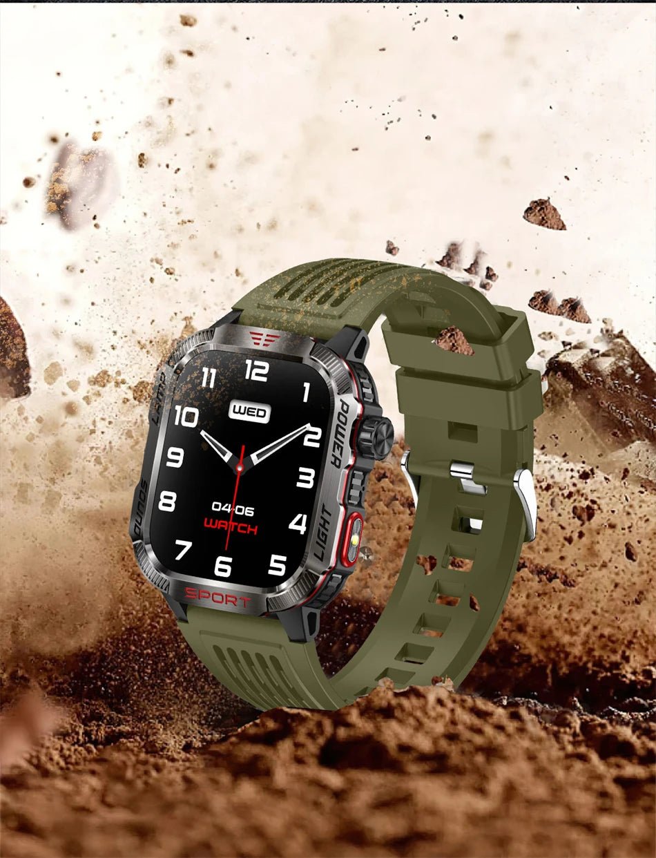 Military GPS Smart Watch for Men with Bluetooth Call & Waterproof Design - Realgroupuae