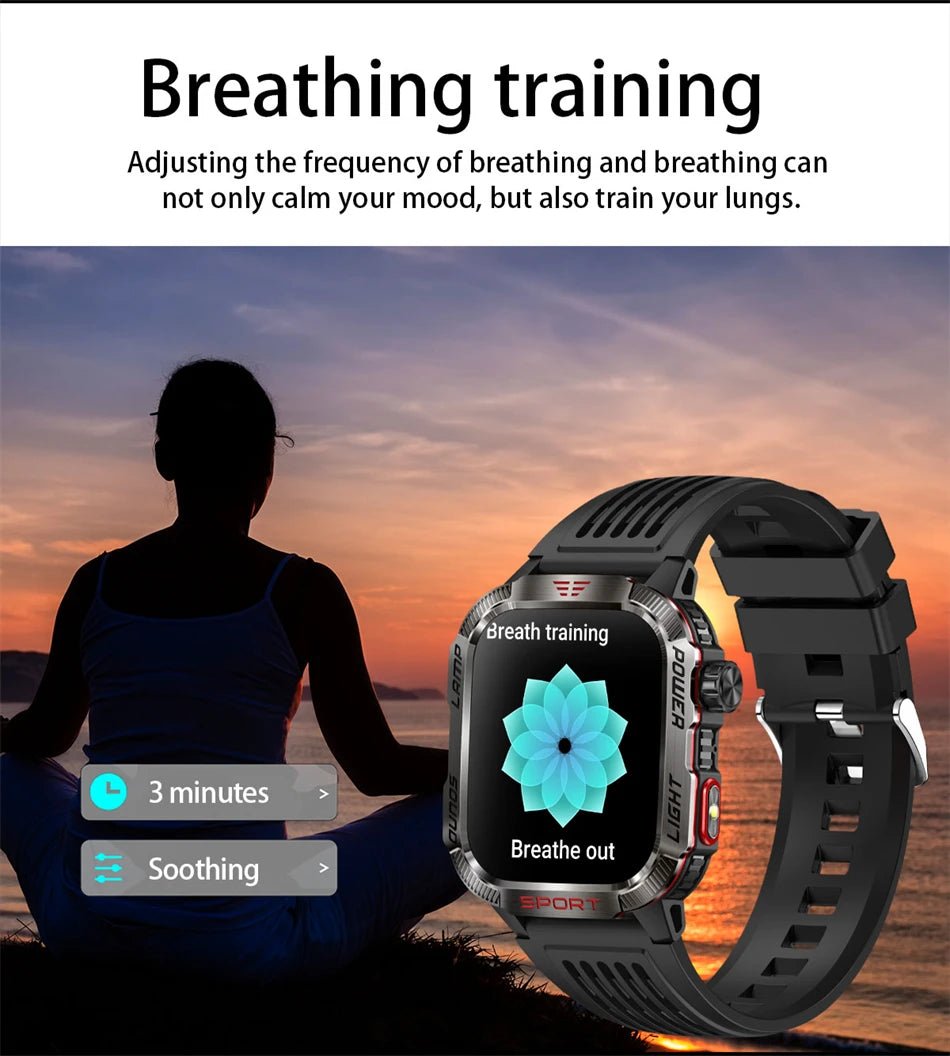 Military GPS Smart Watch for Men with Bluetooth Call & Waterproof Design - Realgroupuae
