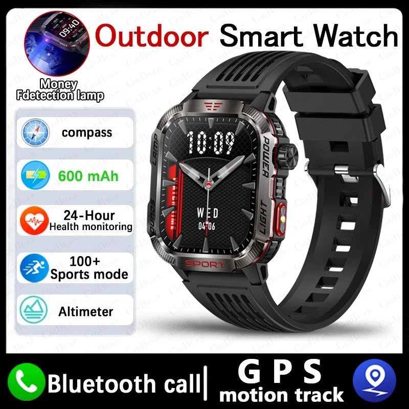 Military GPS Smart Watch for Men with Bluetooth Call & Waterproof Design - Realgroupuae