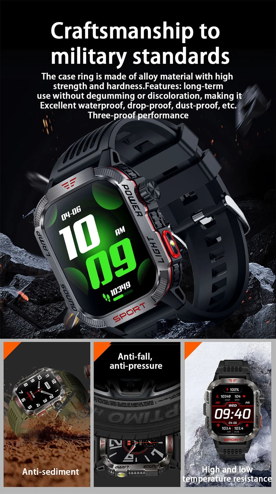 Military GPS Smart Watch for Men with Bluetooth Call & Waterproof Design - Realgroupuae