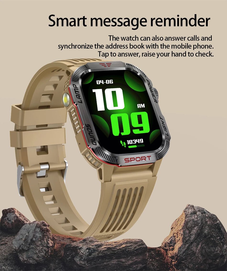 Military GPS Smart Watch for Men with Bluetooth Call & Waterproof Design - Realgroupuae