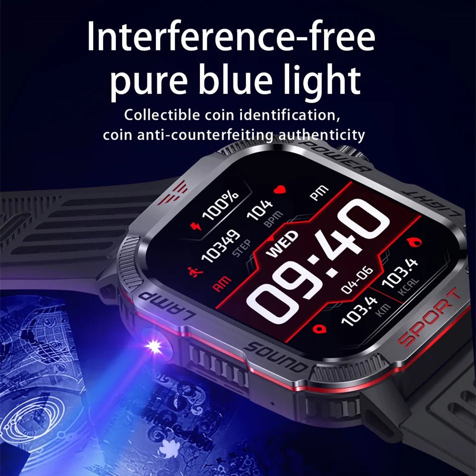 Military GPS Smart Watch for Men with Bluetooth Call & Waterproof Design - Realgroupuae