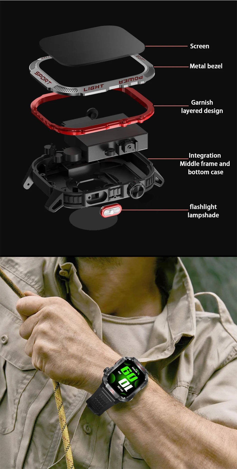 Military GPS Smart Watch for Men with Bluetooth Call & Waterproof Design - Realgroupuae