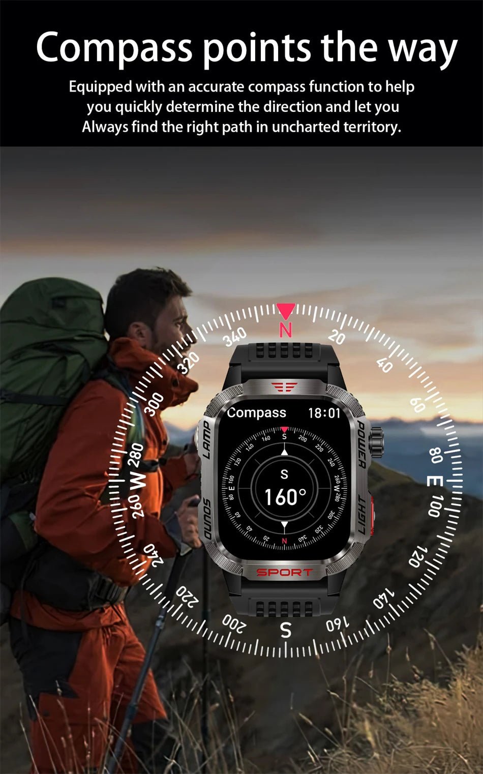 Military GPS Smart Watch for Men with Bluetooth Call & Waterproof Design - Realgroupuae