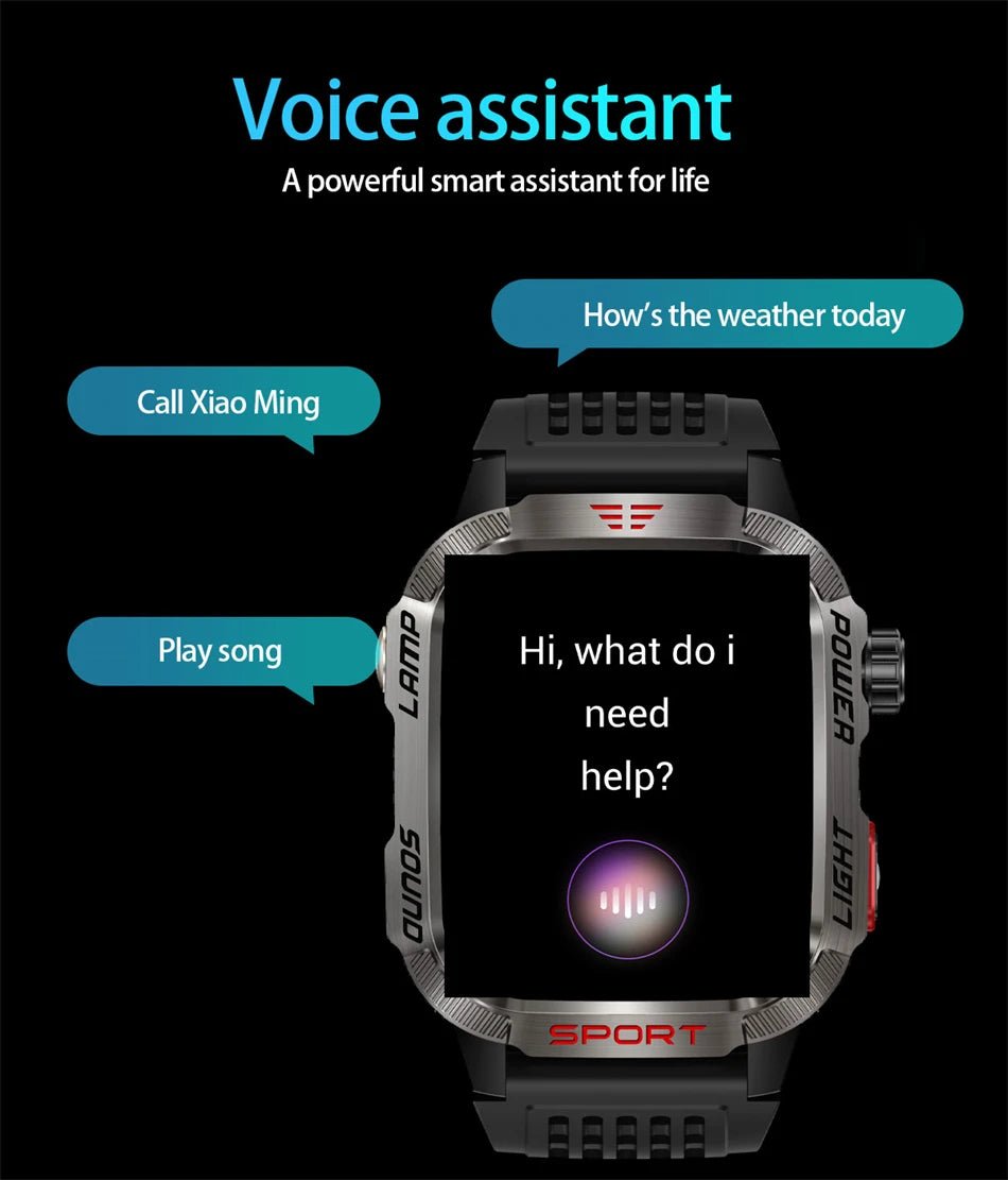 Military GPS Smart Watch for Men with Bluetooth Call & Waterproof Design - Realgroupuae