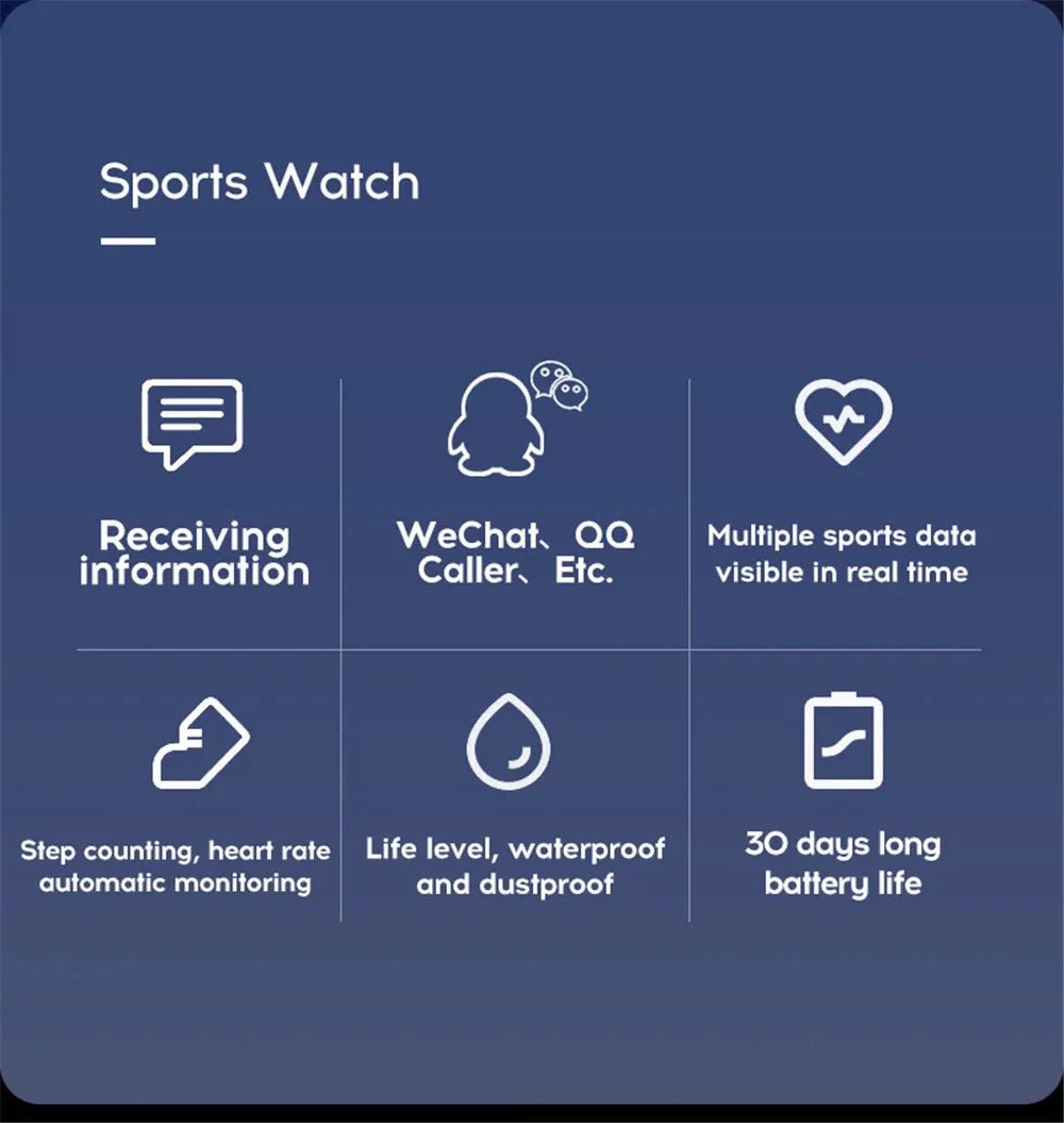 Multifunction Smart Watch for Men, Women & Kids – Sport, Step & Music Control - Realgroupuae